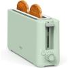 Martha Stewart 2 Slice Long Slot Toaster, Extra Wide for Sourdough & Bagels, 10 Setting Shade Control, Removable Crumb Tray, Self-Centering Design, Defrost/Reheat, Cancel, Slim Space-Saving, Linen(Honeydew Green)
