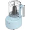Martha Stewart 3 Cup Electric Food Chopper, Vegetable & Herb Mini Food Processor, 24oz BPA-Free Bowl, Stainless Steel Blades, Pour Spout, Dicing, Mincing, Chop & Puree, Dishwasher Safe, Linen(Sky Blue)