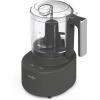 Martha Stewart 3 Cup Electric Food Chopper, Vegetable & Herb Mini Food Processor, 24oz BPA-Free Bowl, Stainless Steel Blades, Pour Spout, Dicing, Mincing, Chop & Puree, Dishwasher Safe, Linen(Caviar Gray)