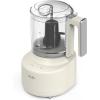 Martha Stewart 3 Cup Electric Food Chopper, Vegetable & Herb Mini Food Processor, 24oz BPA-Free Bowl, Stainless Steel Blades, Pour Spout, Dicing, Mincing, Chop & Puree, Dishwasher Safe, Linen(Linen White)