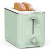 Martha Stewart 4 Slice Toaster, 10 Shade Settings with Defrost, Cancel, Bagel & Gluten-Free, Extra-Wide Self-Centering Slots for Waffles & Artisan Bread, Removable Crumb Tray, Cord Wrap, 1800W, Linen(Honeydew Green)