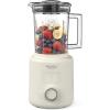 Martha Stewart 50oz Countertop Blender, Smoothie, Margarita & Ice Crushing Blender, BPA-Free Pitcher, 3 Speeds, 5 Presets, Auto-Clean Function, Dishwasher Safe, Stainless Steel Blades, Linen Cream(Linen White)