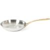 Martha Stewart Castelle 12-Inch Stainless Steel Frying Pan with Gold-Tone Handle – Tri-Ply Encapsulated Bottom, Oven Safe & Induction Safe Skillet for Searing and Sautéing(Stainless Steel W/ Gold Handle)