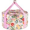 Martha Stewart Dutch Oven Carrier, Insulated Casserole Tote with Padded Handle, Zipper Closure, Fits Most 6-7 Qt. Dutch Ovens & Bakeware for Potlucks and Hosting (Floral)