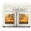 Martha Stewart French Door Air Fryer Toaster Oven Combo, 34QT Countertop Convection, 12-in-1, Bake, Broil, Roast, Fits 12” Pizza, Dehydrate, 5 Accessories, Air Fry Basket, Stainless Steel, Linen White(Linen White)