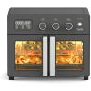 Martha Stewart French Door Air Fryer Toaster Oven Combo, 34QT Countertop Convection, 12-in-1, Bake, Broil, Roast, Fits 12” Pizza, Dehydrate, 5 Accessories, Air Fry Basket, Stainless Steel, Linen White(Caviar Gray)