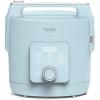 Martha Stewart Rice Cooker, 4 Cup (Uncooked) / 8 Cup (Cooked), Ceramic Non-Stick Removable Pot, Keep Warm, Measure Markings, Steam Basket, Brown & Sushi Rice, Quick Cook, Quinoa, Grains, Oats, Linen White(Sky Blue)