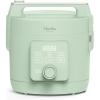 Martha Stewart Rice Cooker, 4 Cup (Uncooked) / 8 Cup (Cooked), Ceramic Non-Stick Removable Pot, Keep Warm, Measure Markings, Steam Basket, Brown & Sushi Rice, Quick Cook, Quinoa, Grains, Oats, Linen White(Honeydew Green)