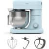 Martha Stewart  Tilt-Head Stand Mixer, 12 Speed, 5.3QT Stainless Steel Bowl, Splash Guard with Pour Chute, Whisk, Dough Hook, Flat Beater, Electric Kitchen Baking Mixer, Bread, Cake, Whip, Linen White(Sky Blue)