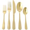 Martha Stewart Torino 20-Piece Gold Flatware Set, Service for 4 – Stainless Steel Silverware w/PVD Gold Handle, Mirror Polish – Dishwasher Safe, Rust Resistant, Chip Resistant – Glamorous Utensil Set(Gold (Torino))