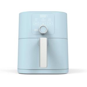 Martha Stewart 6QT Air Fryer, 6-in-1, Bake, Broil, Roast, Air Fry, Dehydrate, Reheat, Ceramic Non-Stick Basket, Crispy Results Fast, 400°F Max Temp, Shake Reminder, Auto Shut-Off, Linen Cream(Sky Blue)