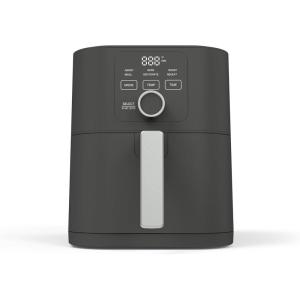 Martha Stewart 6QT Air Fryer, 6-in-1, Bake, Broil, Roast, Air Fry, Dehydrate, Reheat, Ceramic Non-Stick Basket, Crispy Results Fast, 400°F Max Temp, Shake Reminder, Auto Shut-Off, Linen Cream(Caviar Gray)