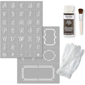 Martha Stewart Vinyl Stencil Kit, 6 Pc, Script
