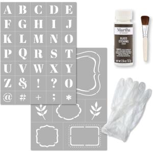 Martha Stewart Vinyl Stencil Kit, 6 Pc, Serif