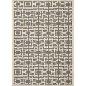 Martha Stewart x SAFAVIEH Outdoor Area Rug Collection – 8′ x 11’2″, Anthracite & Beige, Weather Resistant & Washable, Ideal for Patio, Backyard, Mudroom, Deck, Dining Space (MSR4281-246)