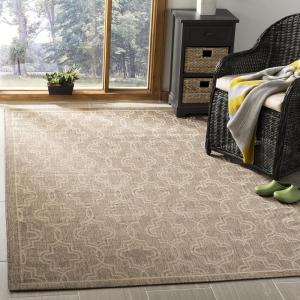 Martha Stewart x SAFAVIEH Outdoor Area Rug Collection – 8′ x 11’2″, Brown & Beige, Weather Resistant & Washable, Ideal for Patio, Backyard, Mudroom, Deck, Dining Space (MSR4274-242)
