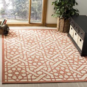 Martha Stewart x SAFAVIEH Outdoor Area Rug Collection – 8′ x 11’2″, Sunken Pool, Weather Resistant & Washable, Ideal for Patio, Backyard, Mudroom, Deck, Dining Space (MSR4245-213)(Cayenne)
