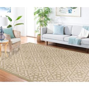 Martha Stewart x SAFAVIEH Outdoor Area Rug Collection – 8′ x 11’2″, Sunken Pool, Weather Resistant & Washable, Ideal for Patio, Backyard, Mudroom, Deck, Dining Space (MSR4245-213)(Lily Pad)