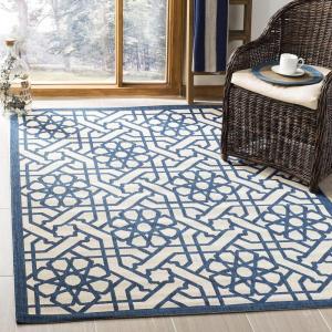 Martha Stewart x SAFAVIEH Outdoor Area Rug Collection – 8′ x 11’2″, Sunken Pool, Weather Resistant & Washable, Ideal for Patio, Backyard, Mudroom, Deck, Dining Space (MSR4245-213)(Mariner)