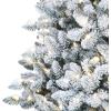 Martha Stewart Acadia Spruce Flocked Tree with 300 LED Lights, 6.5 Feet Tall