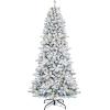 Martha Stewart Acadia Spruce Flocked Tree with 300 LED Lights, 6.5 Feet Tall