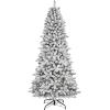 Martha Stewart Acadia Spruce Flocked Tree with 300 LED Lights, 6.5 Feet Tall