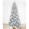 Martha Stewart Acadia Spruce Flocked Tree with 300 LED Lights, 6.5 Feet Tall