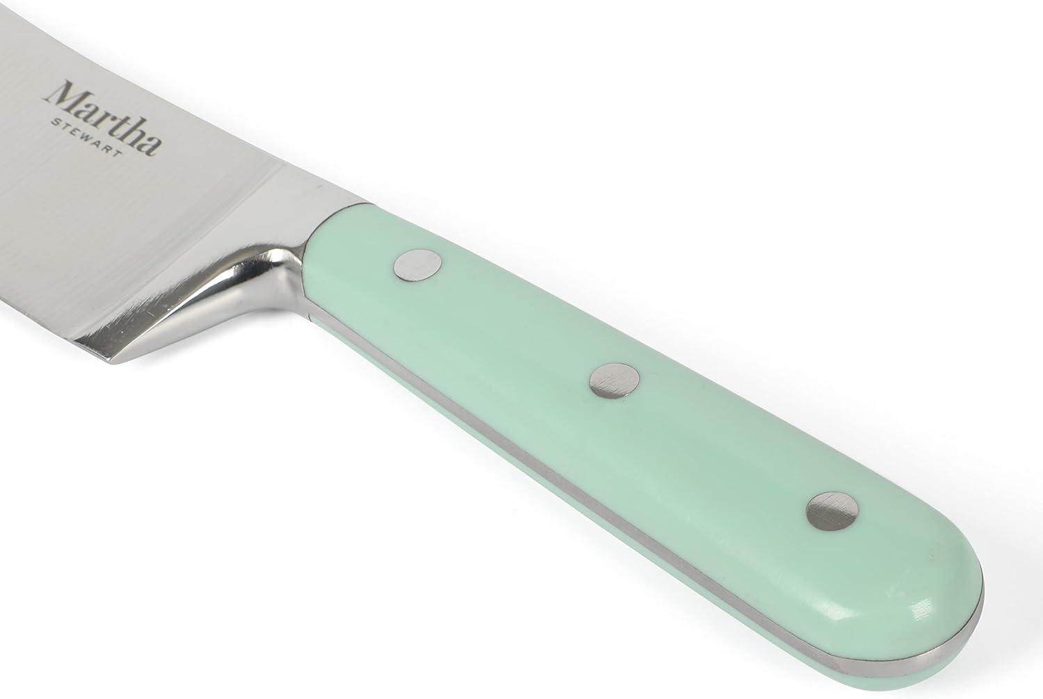 image:imageMartha Stewart 8 Inch Forged Triple Riveted Stainless Steel Chef Knife LinenMartha Blue Chefs Knife