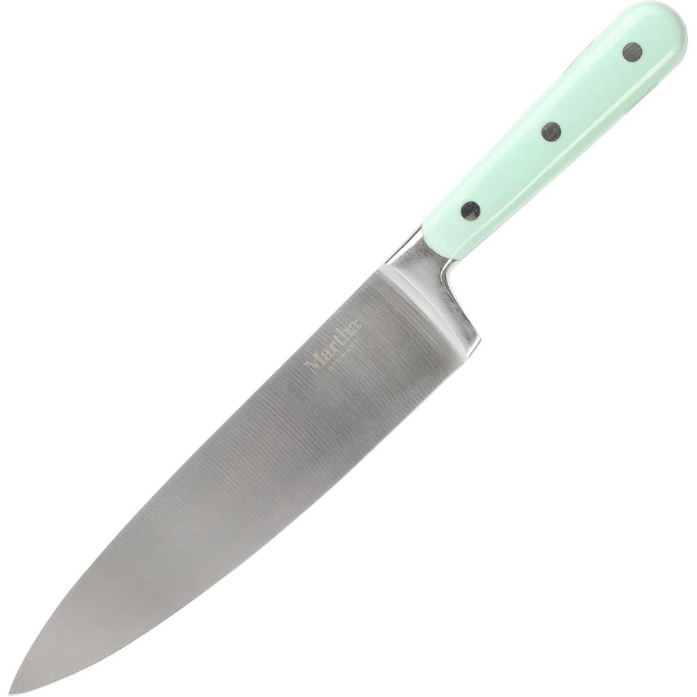 image:imageMartha Stewart 8 Inch Forged Triple Riveted Stainless Steel Chef Knife LinenMartha Blue Chefs Knife