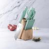 Martha Stewart 14 Piece High Carbon Stainless Steel Cutlery Knife Block Set w/ABS Triple Riveted Forged Handle Ashwood Block – Martha Blue(Martha Blue (Ashwood Block))