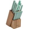 Martha Stewart 14 Piece High Carbon Stainless Steel Cutlery Knife Block Set w/ABS Triple Riveted Forged Handle Ashwood Block – Martha Blue(Martha Blue (Ashwood Block))
