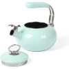 Martha Stewart 1.5-Quart Enamel on Steel Carbon Steel Tea Kettle w/Stainless Steel Handle – Martha Blue