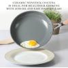 Martha Stewart Delaroux Stainless Steel 9.5″ & 12″ PFAs Free Premium Ceramic Nonstick Fry Pan Set