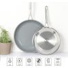 Martha Stewart Delaroux Stainless Steel 9.5″ & 12″ PFAs Free Premium Ceramic Nonstick Fry Pan Set