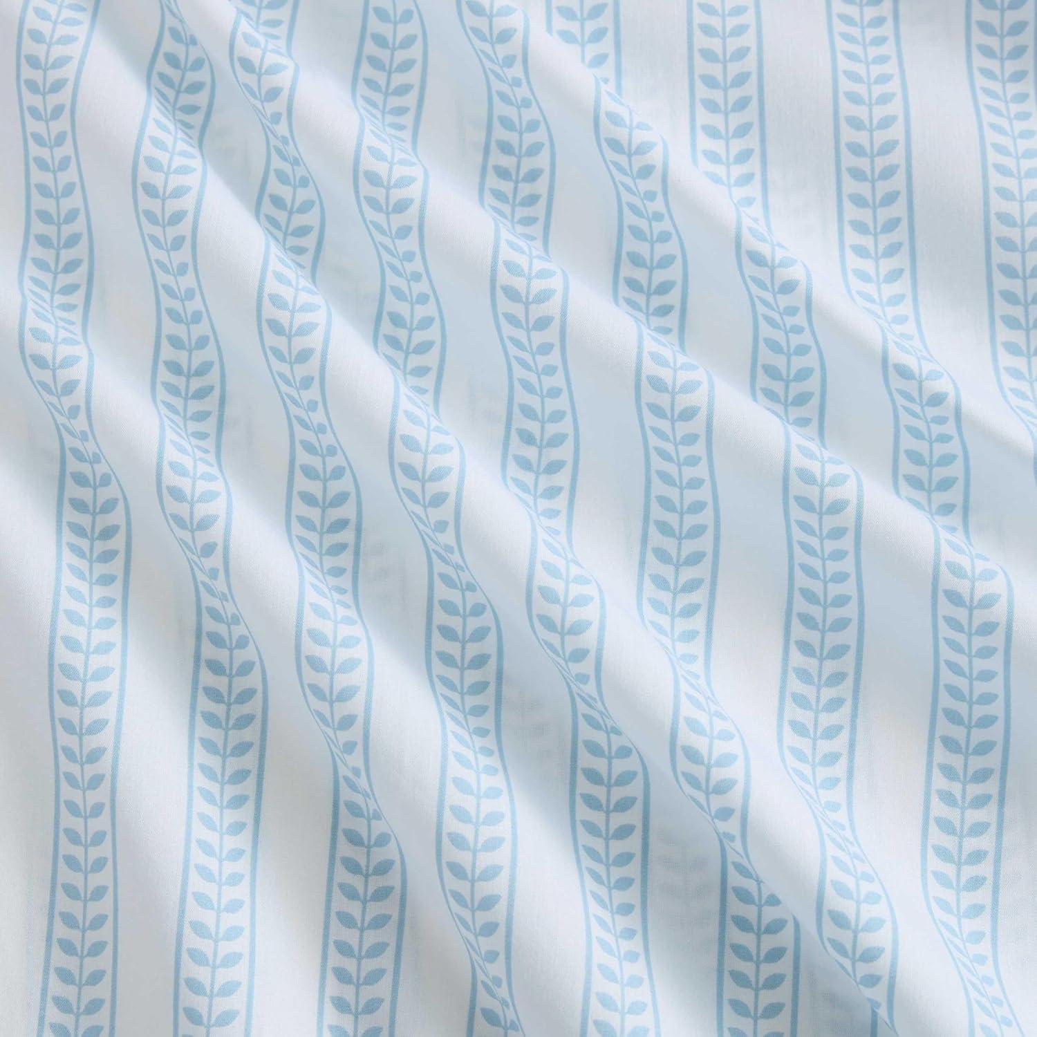 image:imageMartha Stewart Twin Size Sheet Set Crisp amp Tailored Bedding with a Smooth Cotton Percale Feel Deep Pocket Bed Sheets with Matching Pillowcase amp Fitted Sheet Dotted Stripe YellowLeaf Stripe Blue