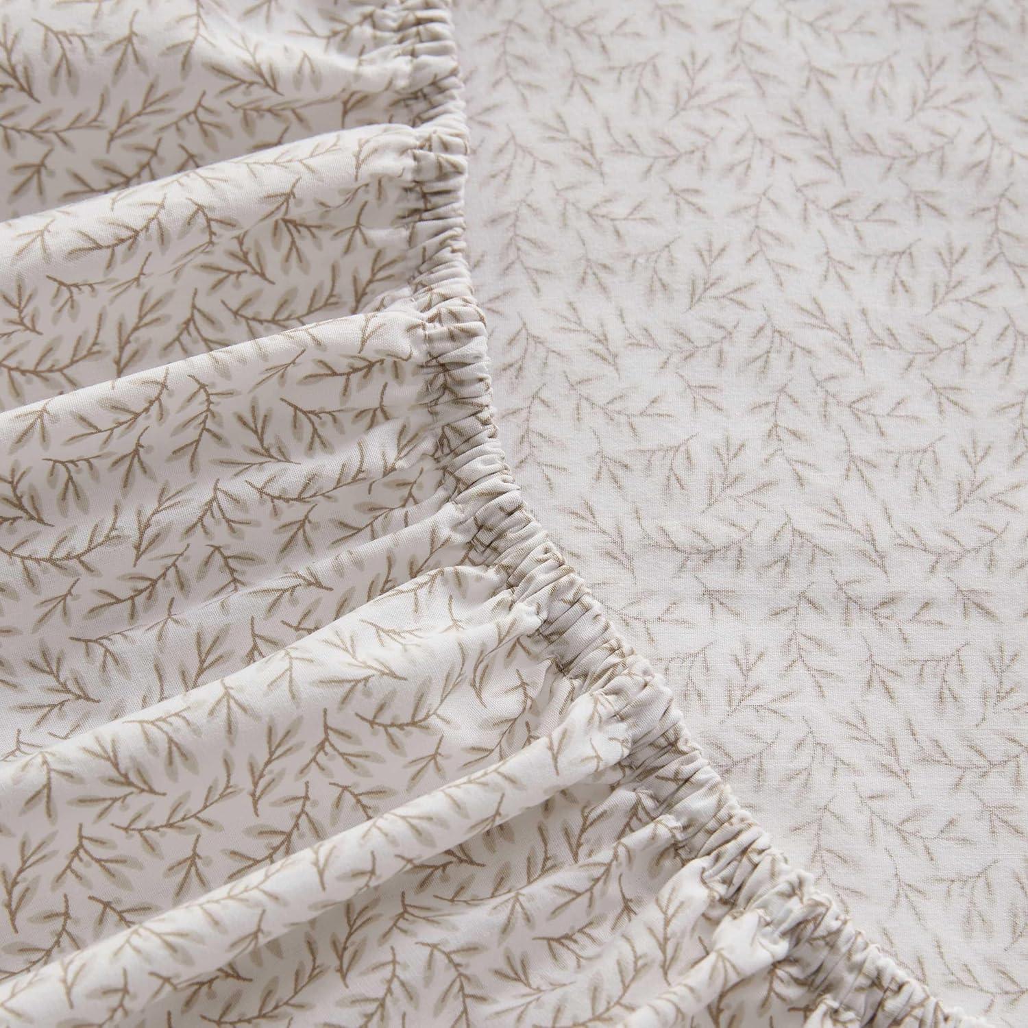image:imageMartha Stewart Twin Size Sheet Set Crisp amp Tailored Bedding with a Smooth Cotton Percale Feel Deep Pocket Bed Sheets with Matching Pillowcase amp Fitted Sheet Dotted Stripe YellowLeaves Beige