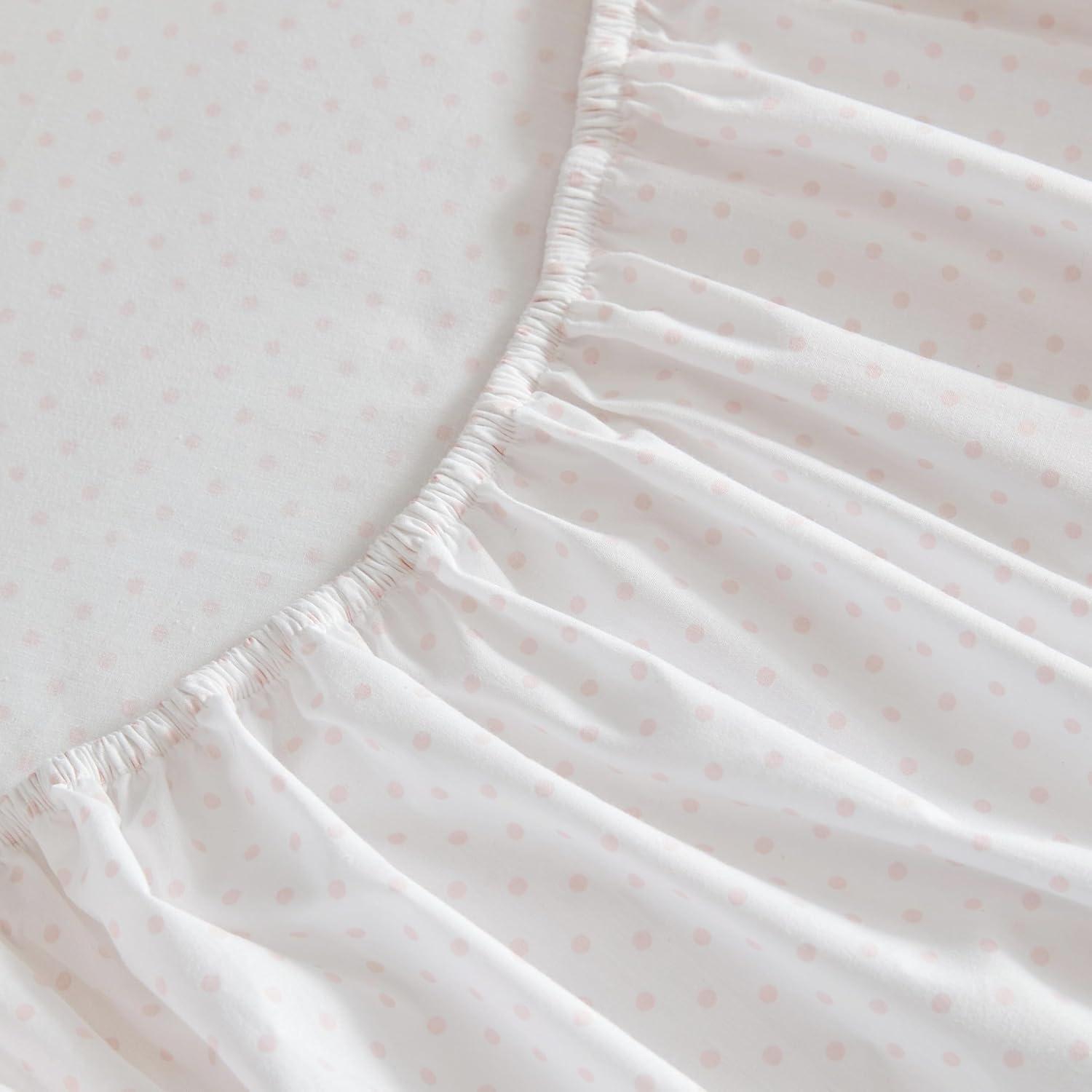 image:imageMartha Stewart Twin Size Sheet Set Crisp amp Tailored Bedding with a Smooth Cotton Percale Feel Deep Pocket Bed Sheets with Matching Pillowcase amp Fitted Sheet Dotted Stripe YellowPolka Dot Pink
