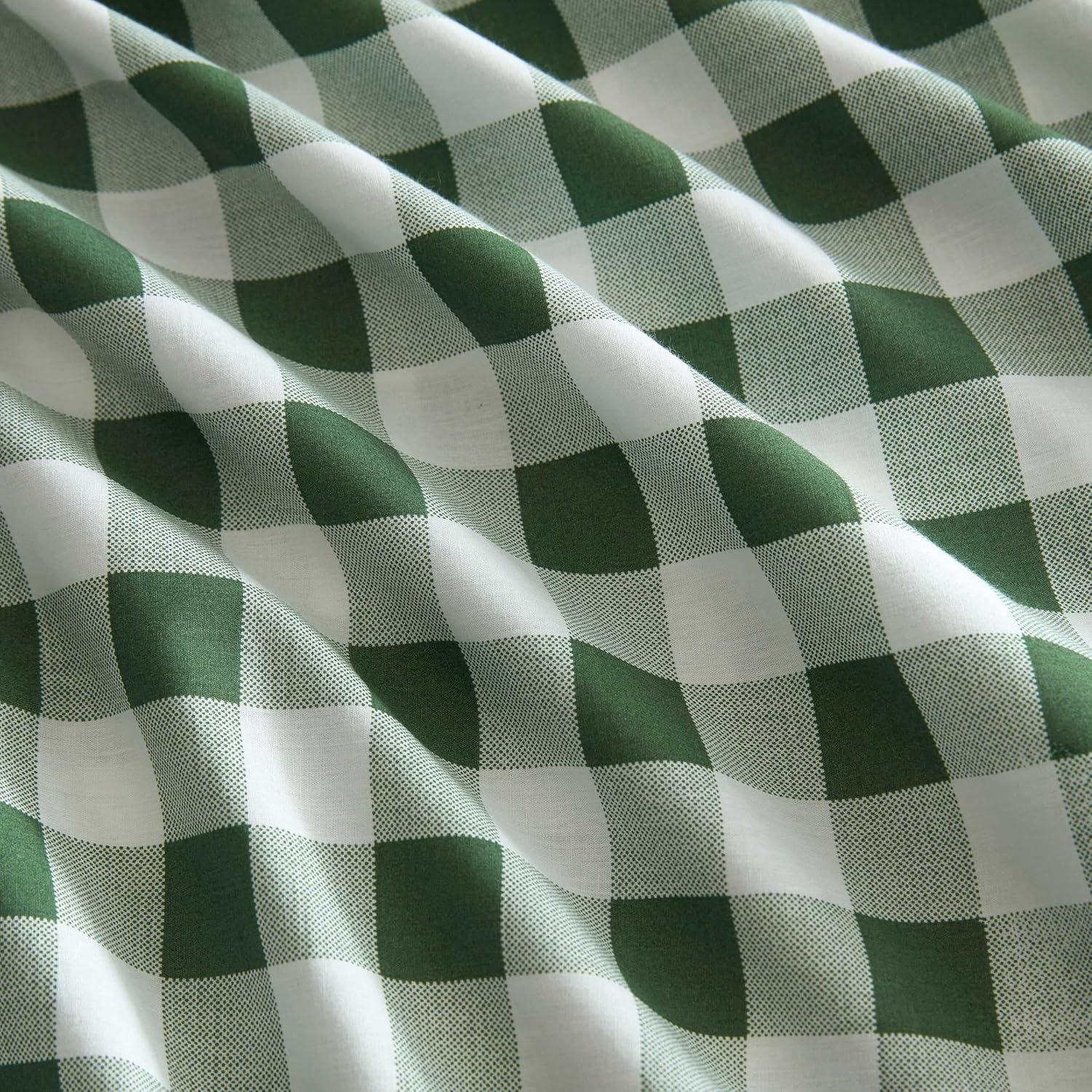 image:imageMartha Stewart Twin Size Sheet Set Crisp amp Tailored Bedding with a Smooth Cotton Percale Feel Deep Pocket Bed Sheets with Matching Pillowcase amp Fitted Sheet Dotted Stripe YellowMadison Gingham Green
