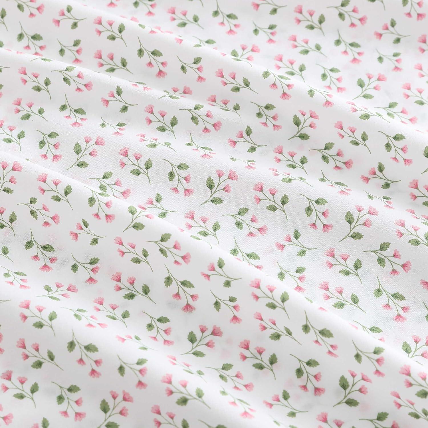 image:imageMartha Stewart Twin Size Sheet Set Crisp amp Tailored Bedding with a Smooth Cotton Percale Feel Deep Pocket Bed Sheets with Matching Pillowcase amp Fitted Sheet Dotted Stripe YellowKennedy Floral Pink