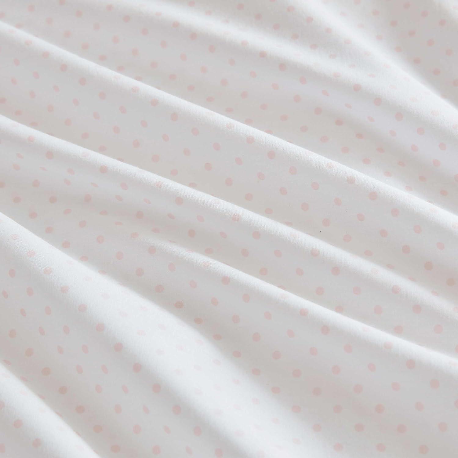 image:imageMartha Stewart Twin Size Sheet Set Crisp amp Tailored Bedding with a Smooth Cotton Percale Feel Deep Pocket Bed Sheets with Matching Pillowcase amp Fitted Sheet Dotted Stripe YellowPolka Dot Pink