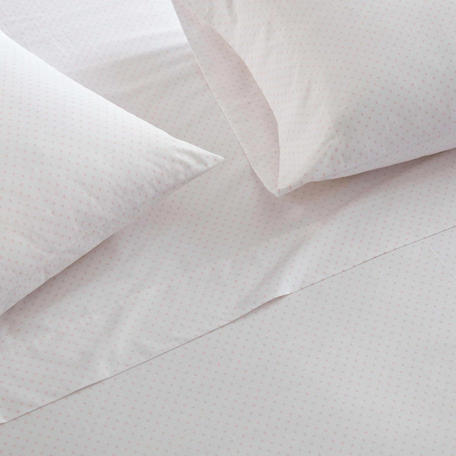 image:imageMartha Stewart Twin Size Sheet Set Crisp amp Tailored Bedding with a Smooth Cotton Percale Feel Deep Pocket Bed Sheets with Matching Pillowcase amp Fitted Sheet Dotted Stripe YellowPolka Dot Pink