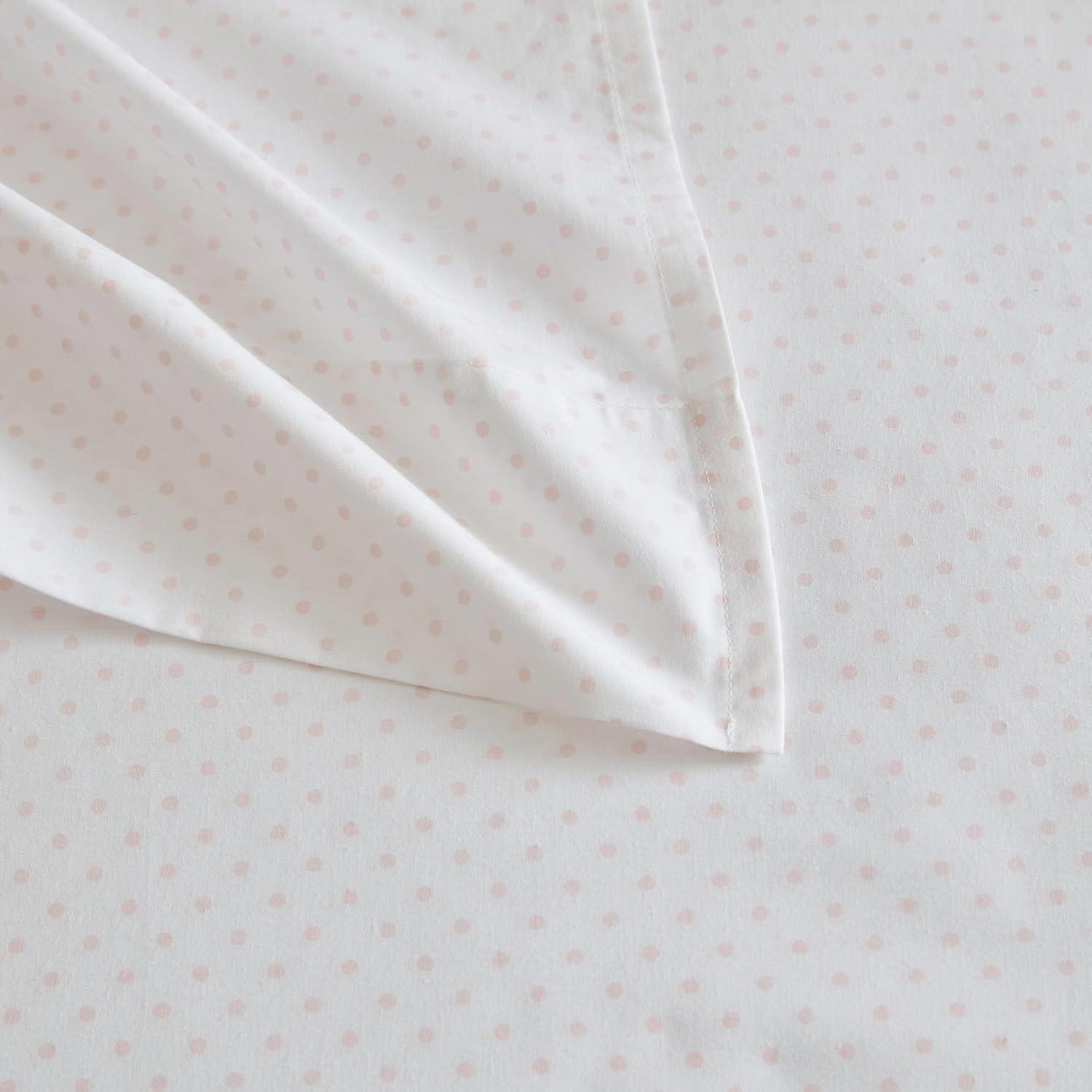 image:imageMartha Stewart Twin Size Sheet Set Crisp amp Tailored Bedding with a Smooth Cotton Percale Feel Deep Pocket Bed Sheets with Matching Pillowcase amp Fitted Sheet Dotted Stripe YellowPolka Dot Pink