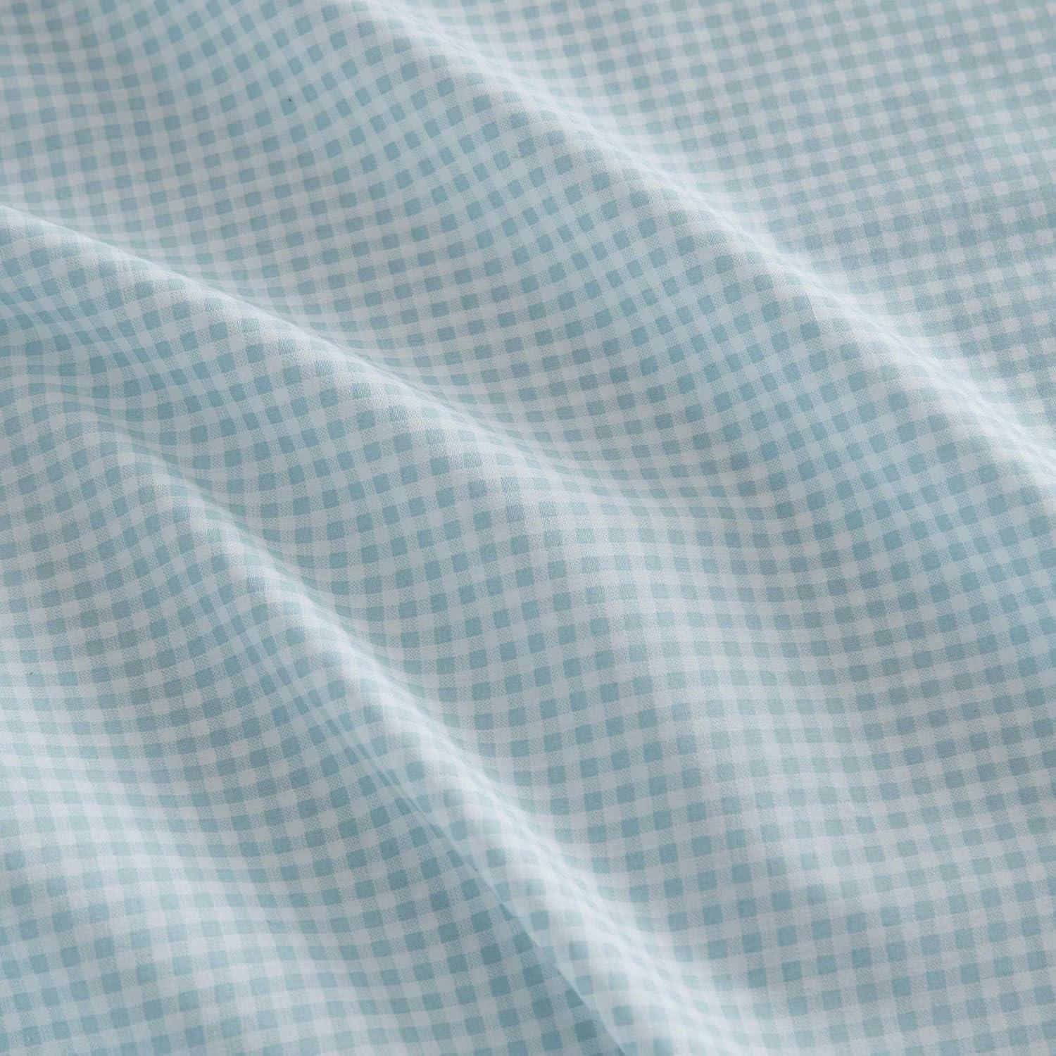 image:imageMartha Stewart Twin Size Sheet Set Crisp amp Tailored Bedding with a Smooth Cotton Percale Feel Deep Pocket Bed Sheets with Matching Pillowcase amp Fitted Sheet Dotted Stripe YellowSmall Gingham Blue