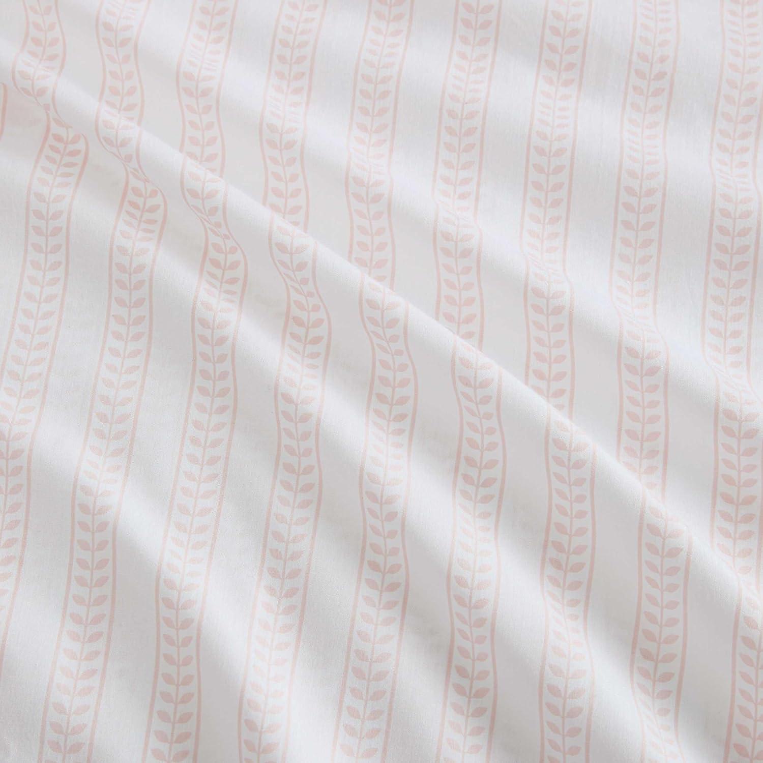 image:imageMartha Stewart Twin Size Sheet Set Crisp amp Tailored Bedding with a Smooth Cotton Percale Feel Deep Pocket Bed Sheets with Matching Pillowcase amp Fitted Sheet Dotted Stripe YellowLeaf Stripe Pink