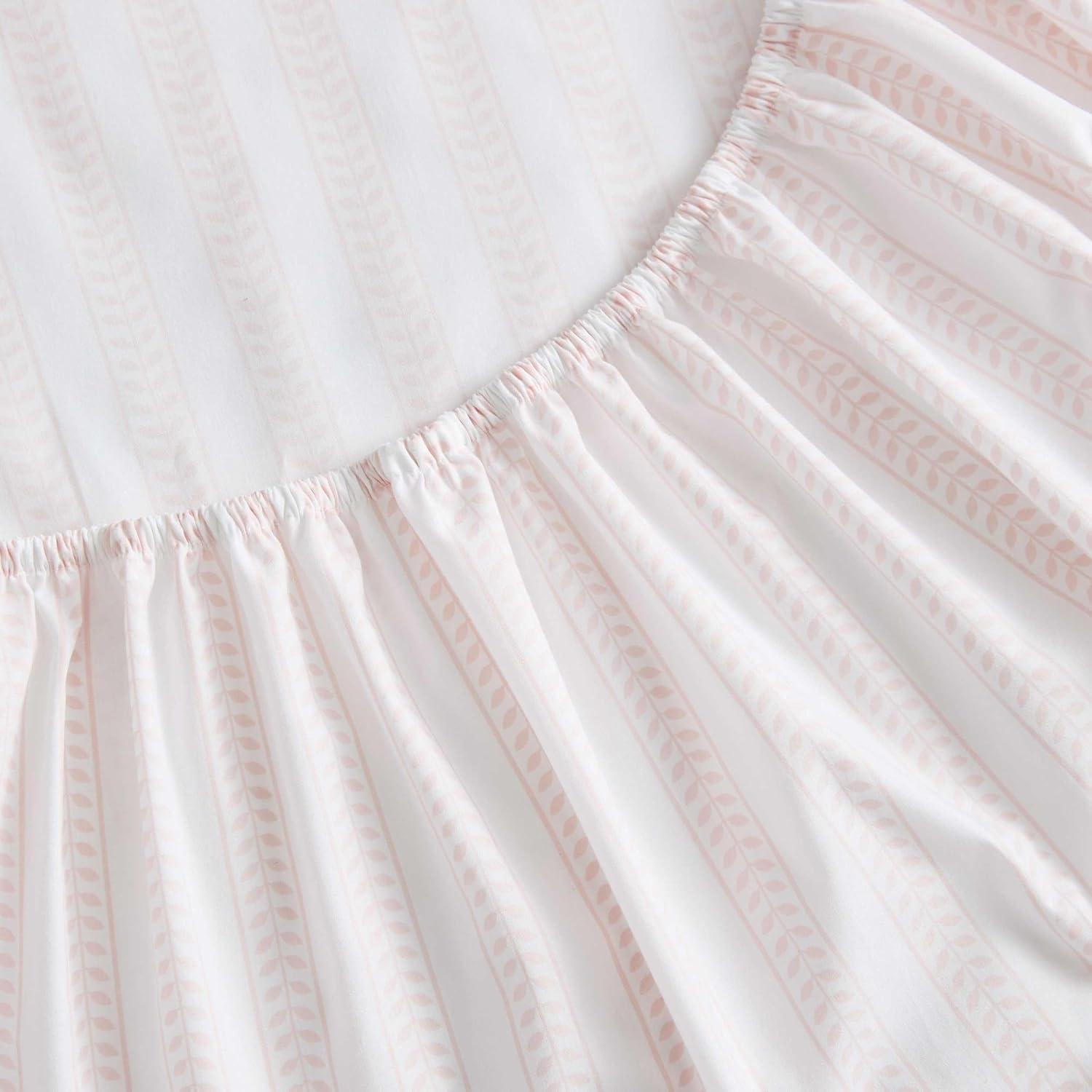 image:imageMartha Stewart Twin Size Sheet Set Crisp amp Tailored Bedding with a Smooth Cotton Percale Feel Deep Pocket Bed Sheets with Matching Pillowcase amp Fitted Sheet Dotted Stripe YellowLeaf Stripe Pink