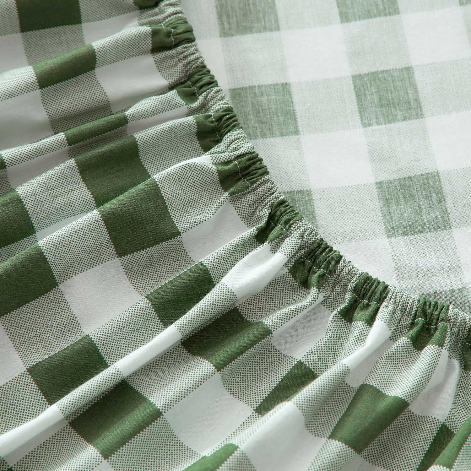 image:imageMartha Stewart Twin Size Sheet Set Crisp amp Tailored Bedding with a Smooth Cotton Percale Feel Deep Pocket Bed Sheets with Matching Pillowcase amp Fitted Sheet Dotted Stripe YellowMadison Gingham Green