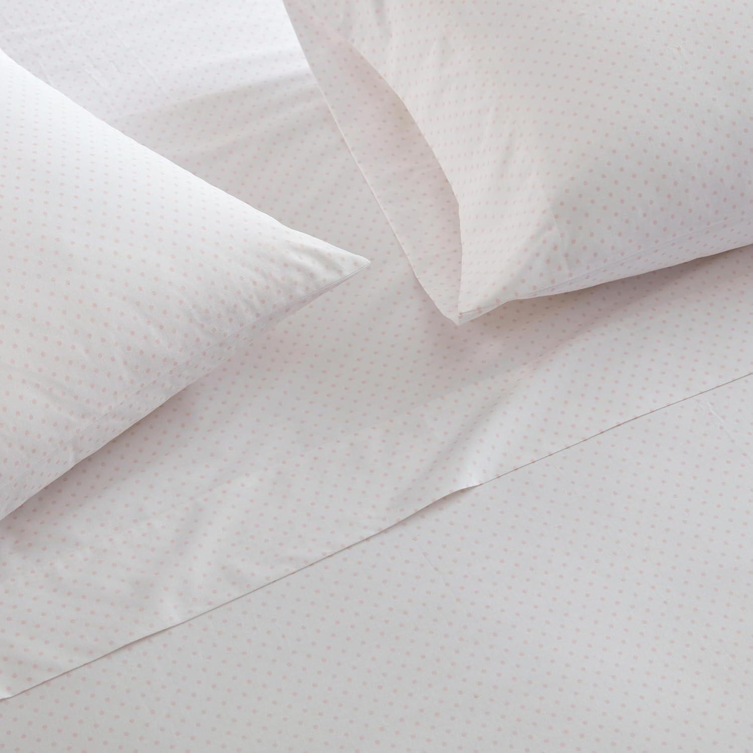 image:imageMartha Stewart Twin Size Sheet Set Crisp amp Tailored Bedding with a Smooth Cotton Percale Feel Deep Pocket Bed Sheets with Matching Pillowcase amp Fitted Sheet Dotted Stripe YellowPolka Dot Pink