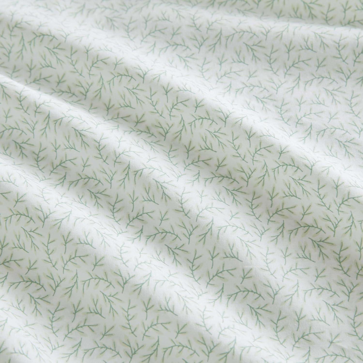 image:imageMartha Stewart Twin Size Sheet Set Crisp amp Tailored Bedding with a Smooth Cotton Percale Feel Deep Pocket Bed Sheets with Matching Pillowcase amp Fitted Sheet Dotted Stripe YellowLeaves Green