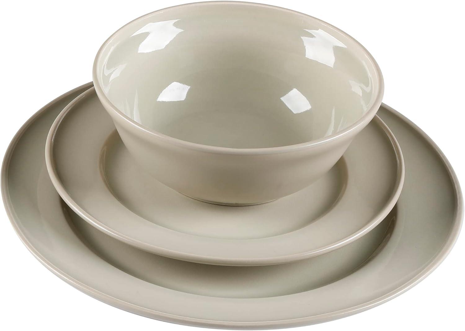 image:imageMartha Stewart Portillo 12 Piece Reactive Stoneware Dinnerware Set Sharkey Gray