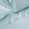 Martha Stewart – Twin Size Sheet Set, Crisp & Tailored Bedding with a Smooth Cotton Percale Feel, Deep Pocket, Bed Sheets with Matching Pillowcase & Fitted Sheet (Dotted Stripe Yellow)(Small Gingham Blue)